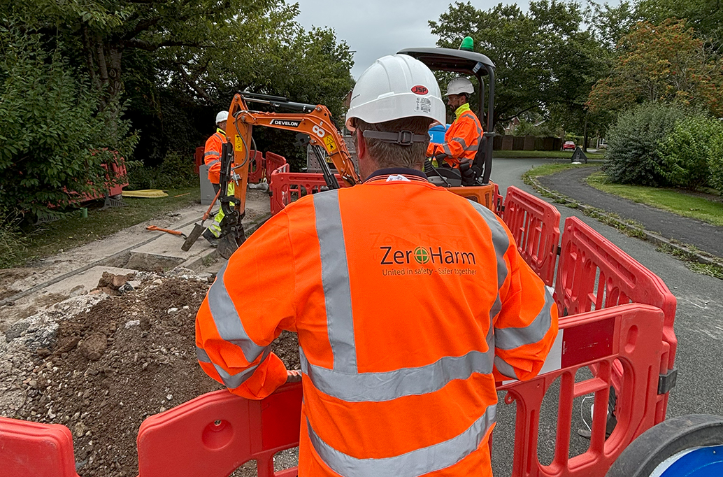 Jones employee on excavation site
